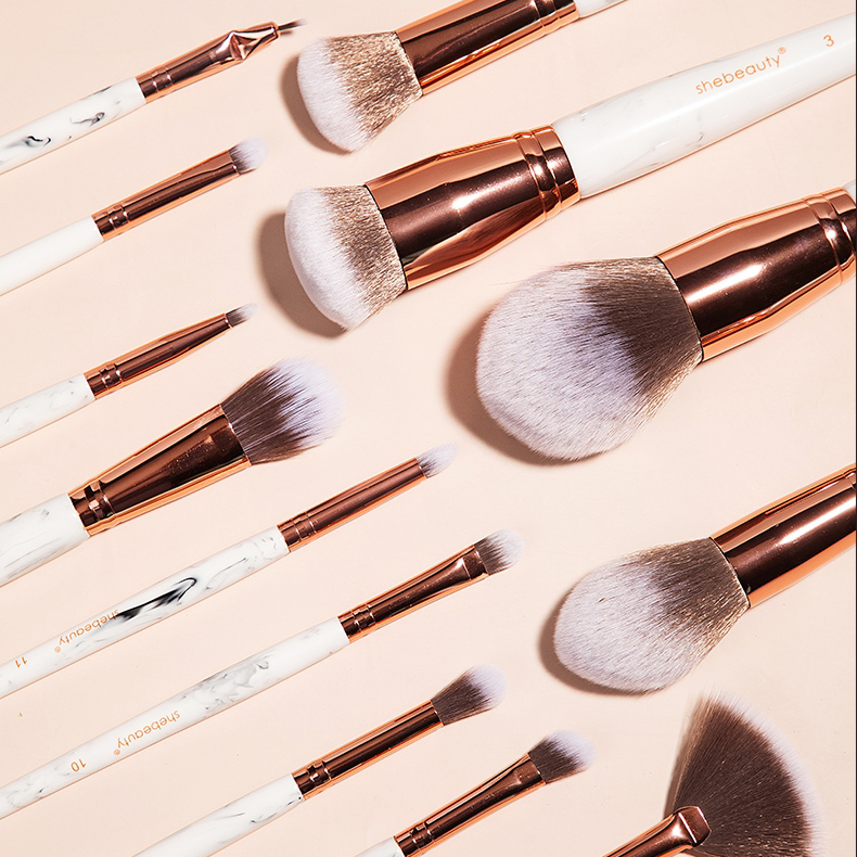 Shebeauty Marble Luxe 13 Piece Brush Set