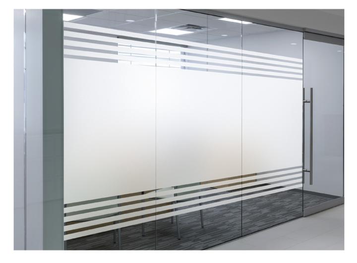 办公室玻璃贴纸免胶条纹磨砂玻璃贴膜防撞透光不透明走廊隔断防窥