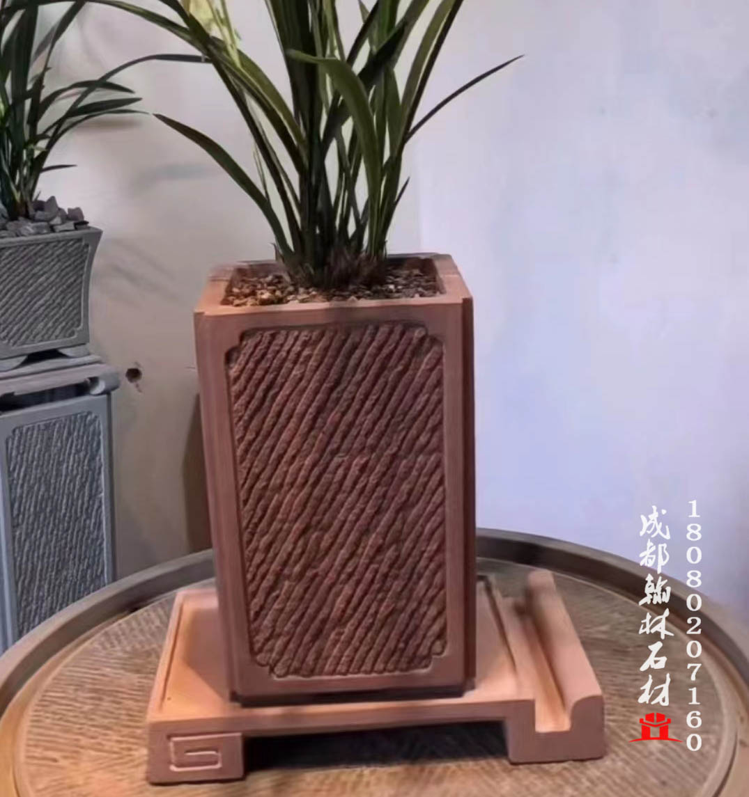 四川紅砂石花盆定制