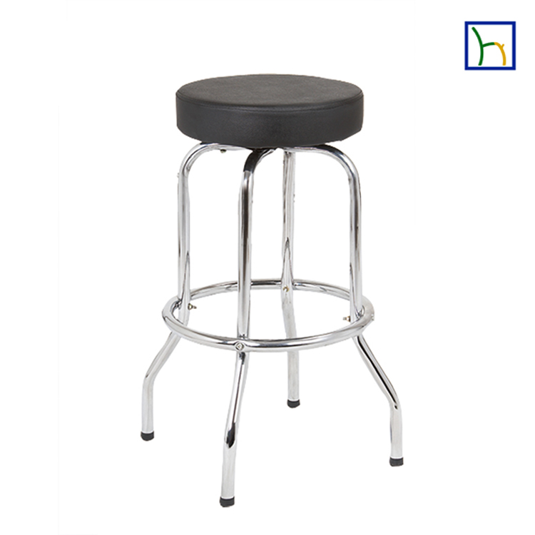 This swivel bar stool has chrome-plated body to help fight rust and corrosion.  Cusomized logo or photo can be print on the seat.